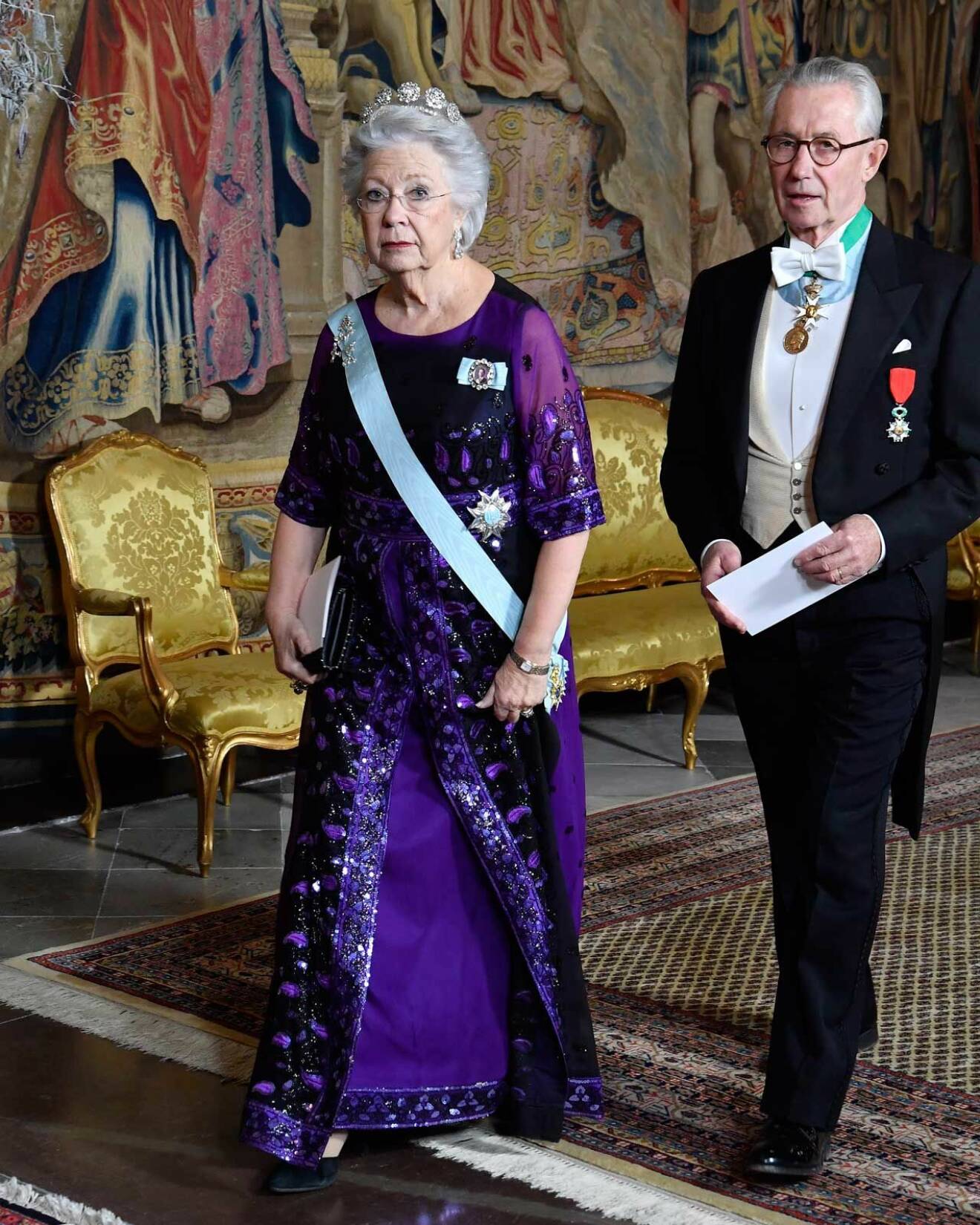 Prinsessan Christina i Karl Johan-diademet under kungens Nobelmiddag 2018. 