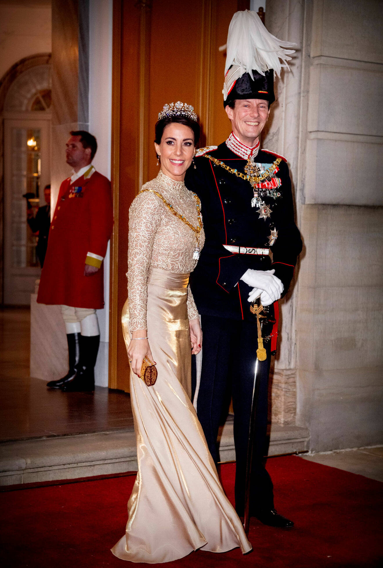 Prins Joachim och prinsessan Marie på drottning Margrethes nyårsfest.