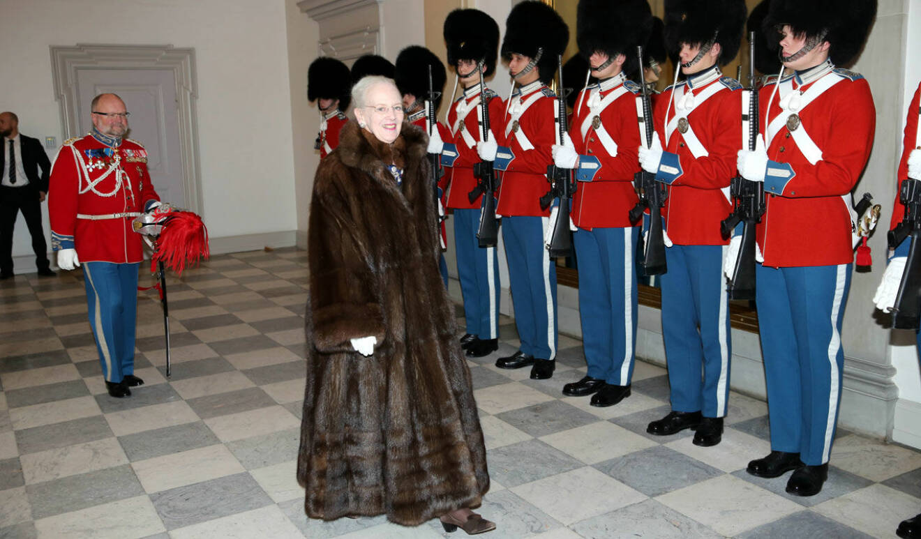 Drottning Margrethe på nyårsfest.