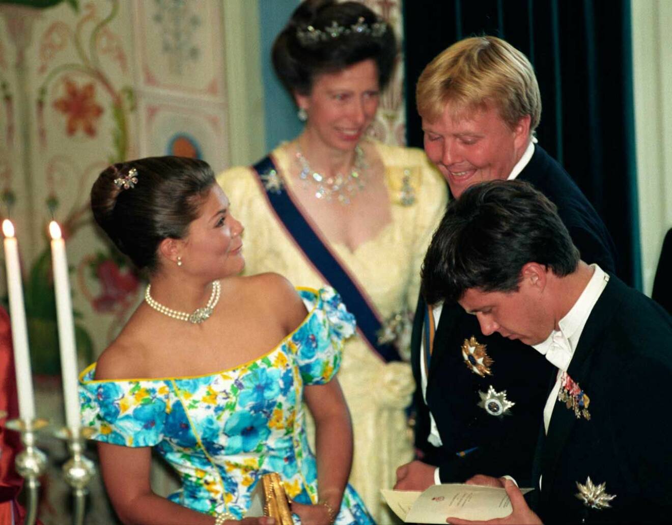 Kronprinsessan Victoria 1993 med kronprins Willem-Alexander och kronprins Frederik.