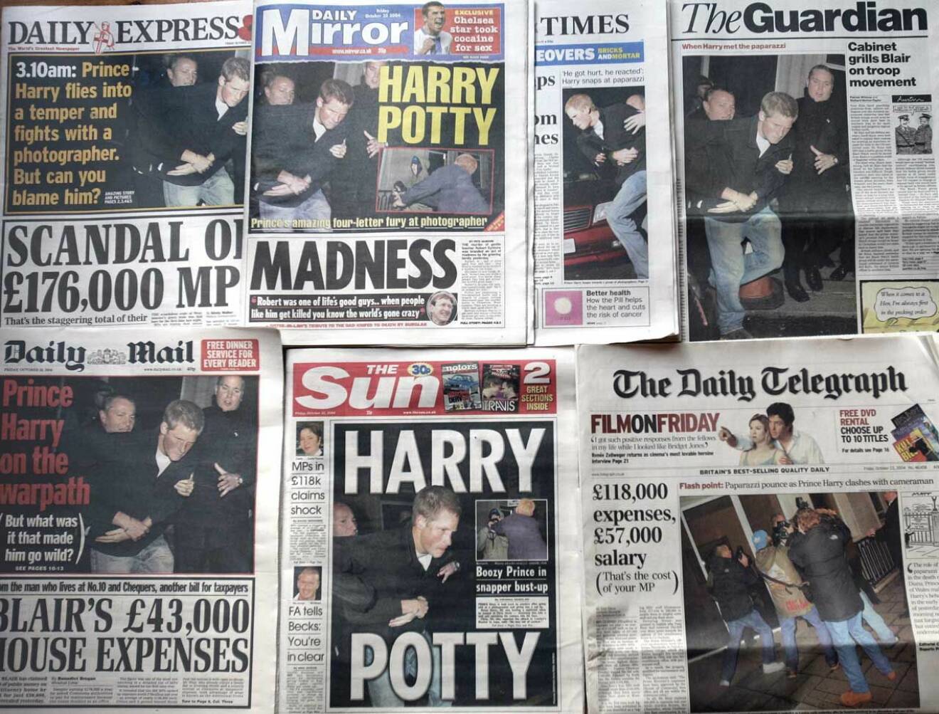 År 2004 började prins Harry bråka med en fotograf efter en kväll på en nattklubb. 