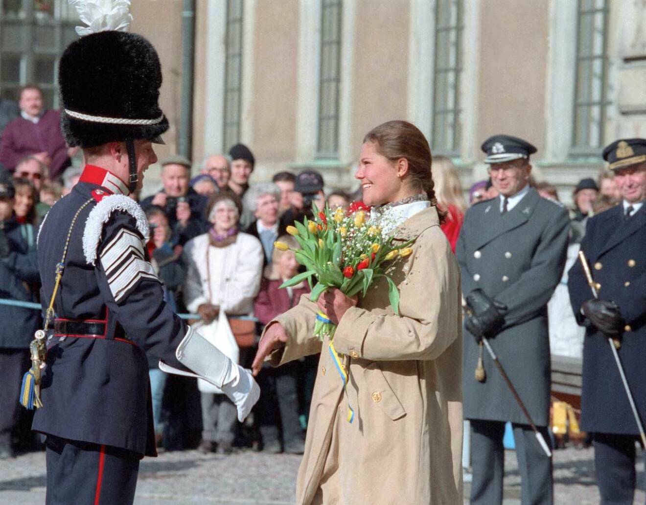 Kronprinsessan Victorias namnsdagsfirande på Stockholms slott den 12 mars 1996.