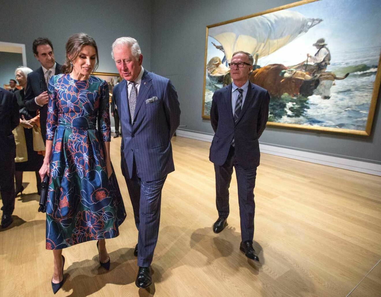 Prins Charles och drottning Letizia på National Gallery i London. Kulturkrock. Sorolla.