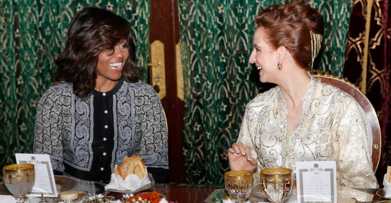 Michelle Obama och prinsessan Lalla Salma