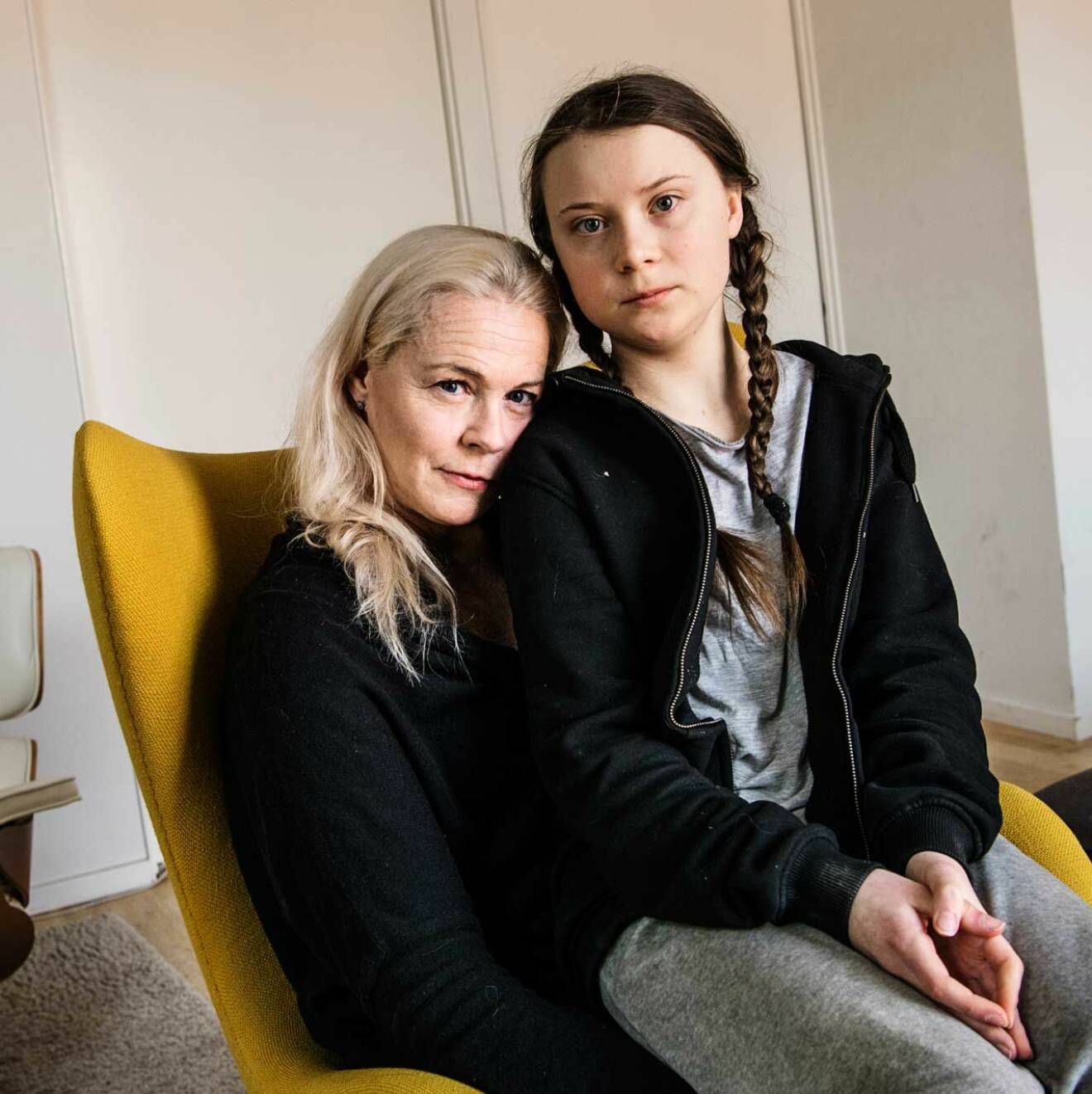 Greta Thunberg med mamma Malena Ernman.