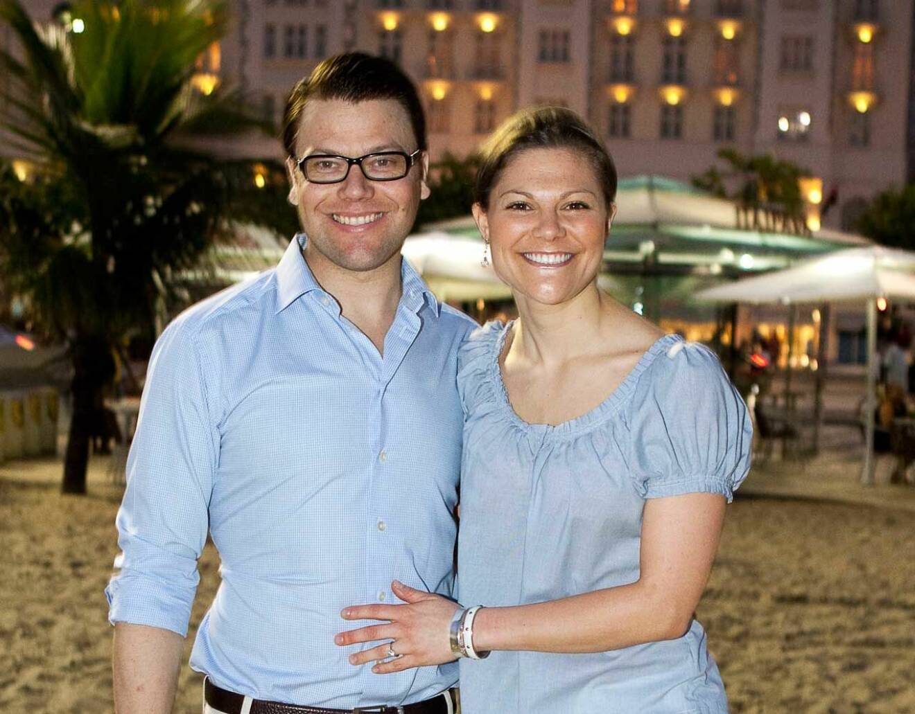 Daniel Westling och kronprinsessan Victoria i Rio de Janeiro, sju veckor före Daniels njurtransplantation.