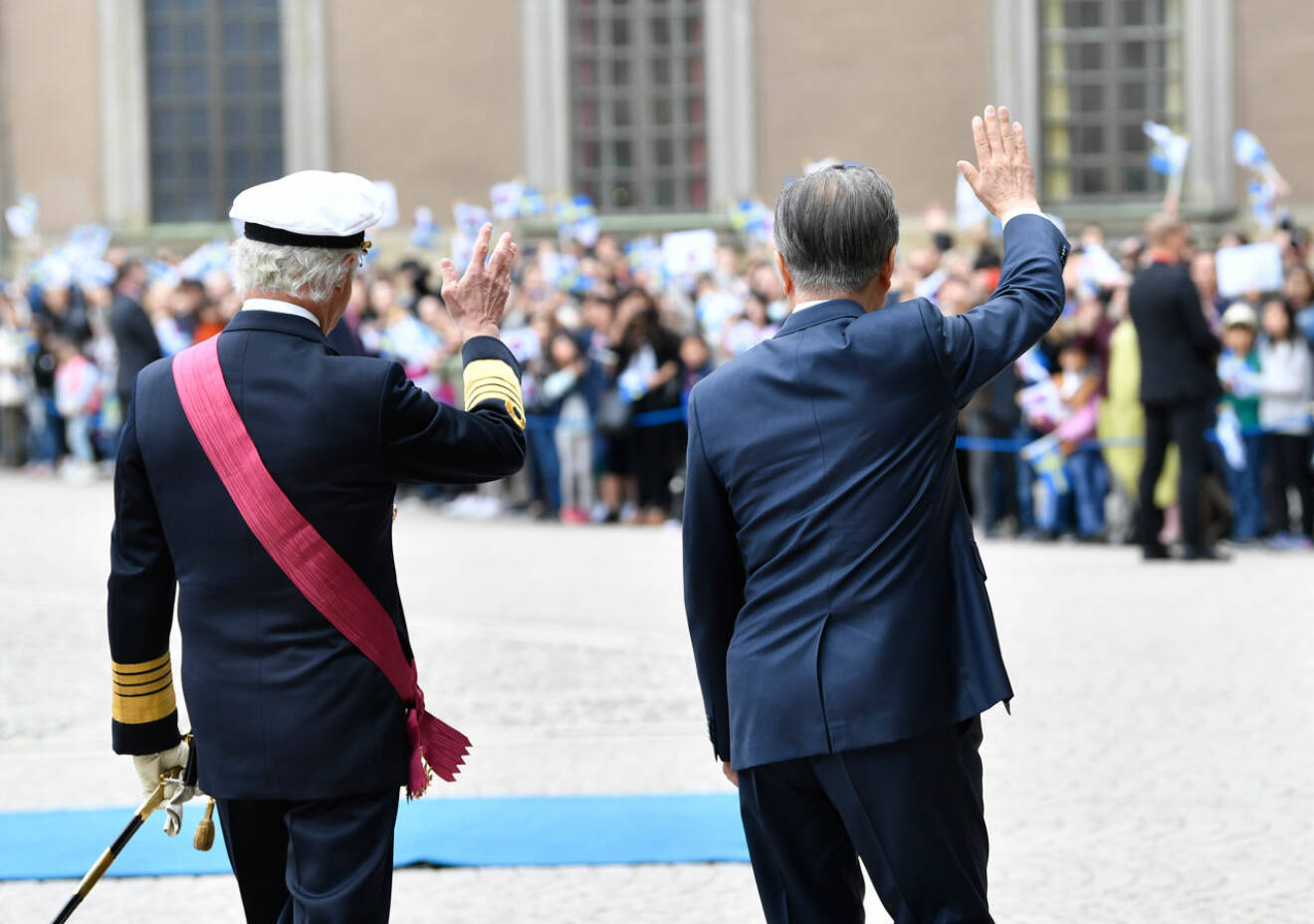 Kung Carl Gustaf och Sydkoreas president Moon Jae-in under statsbesöket.