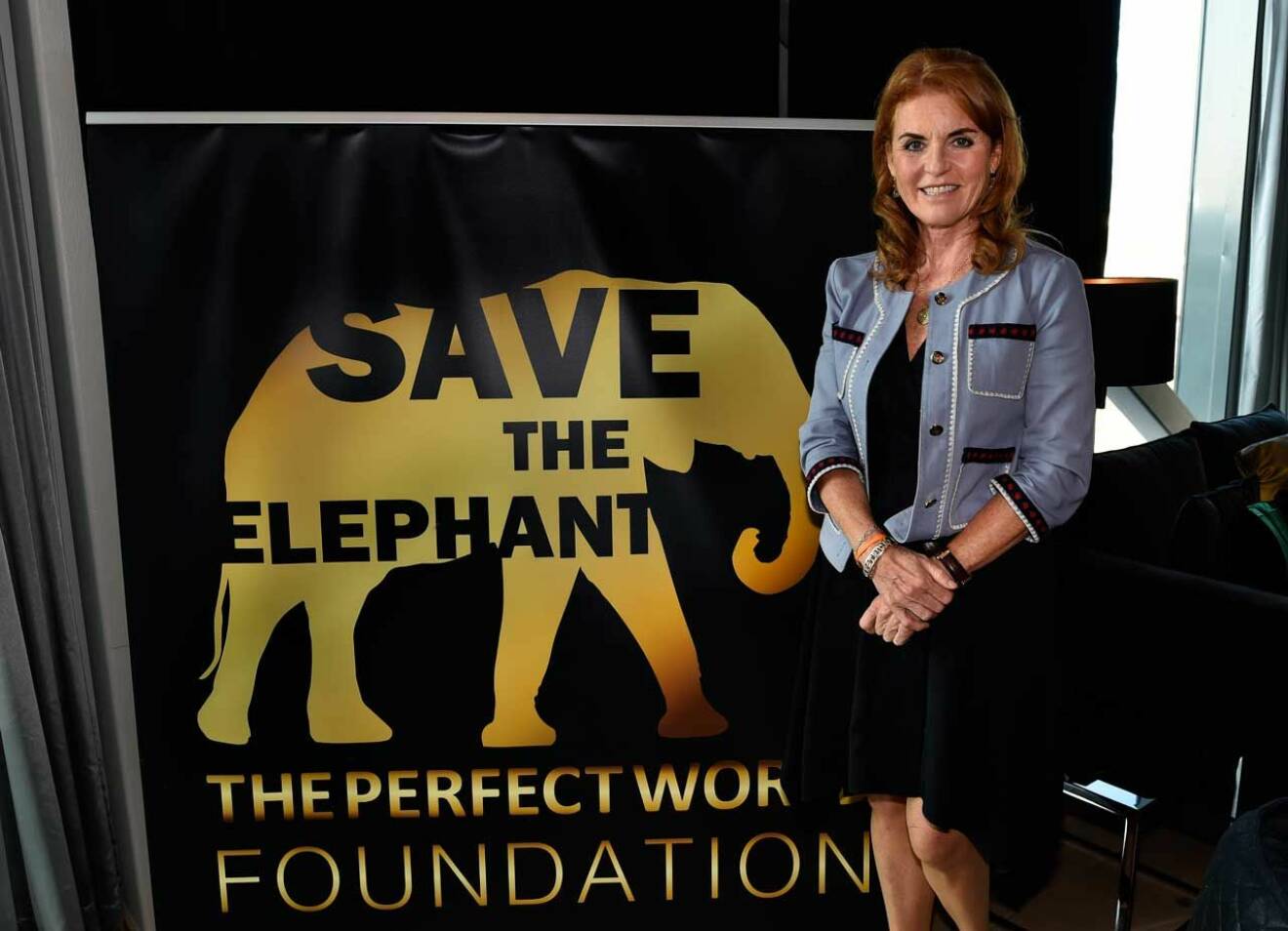 Sarah var i Göteborg för att dela ut pris och samla in pengar till utrotningshotade elefanter vid galan The Elephant Ball.