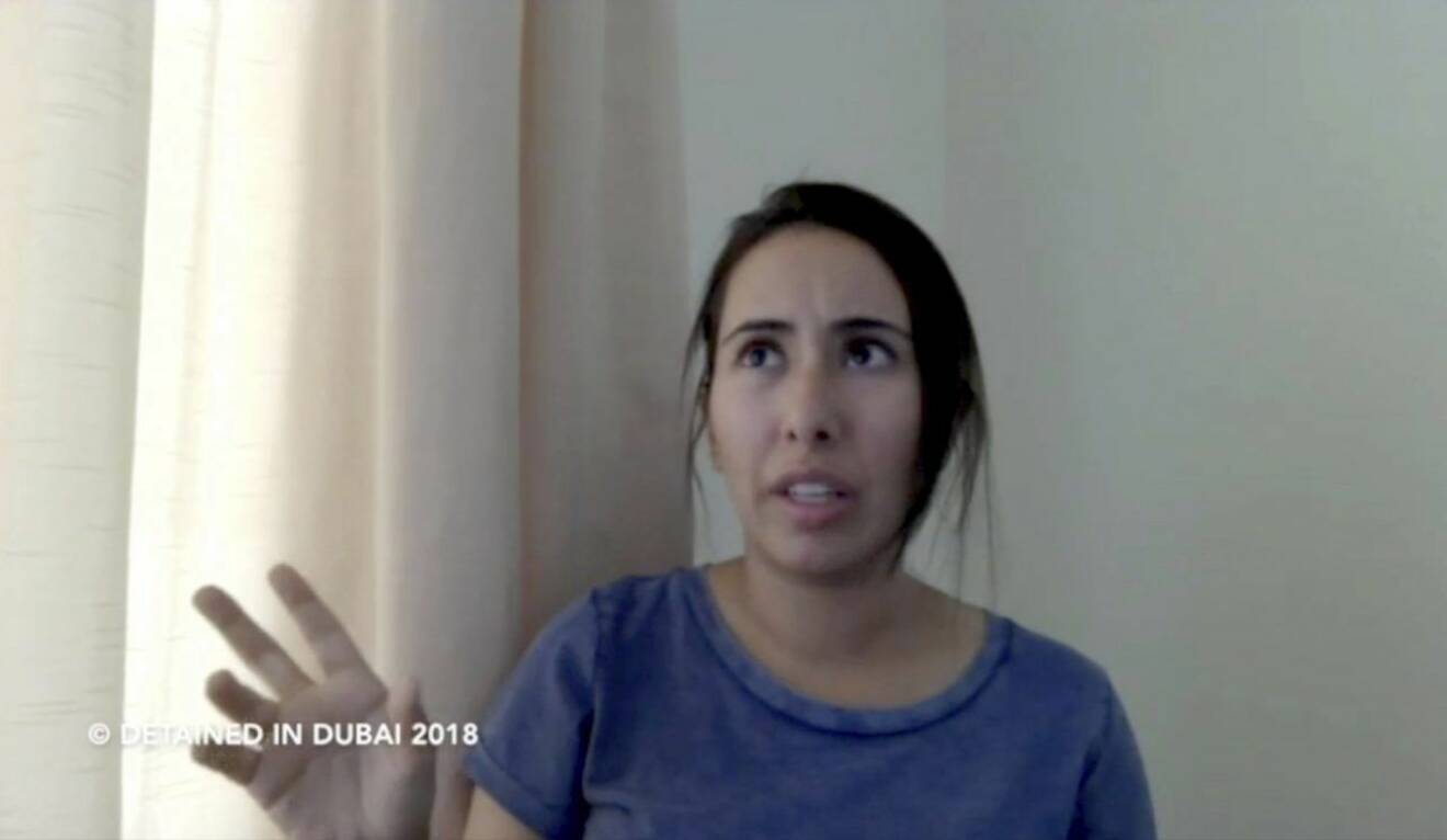 En stillbild från filmen där prinsessan Latifa berättar om hennes instängda liv i Dubai.