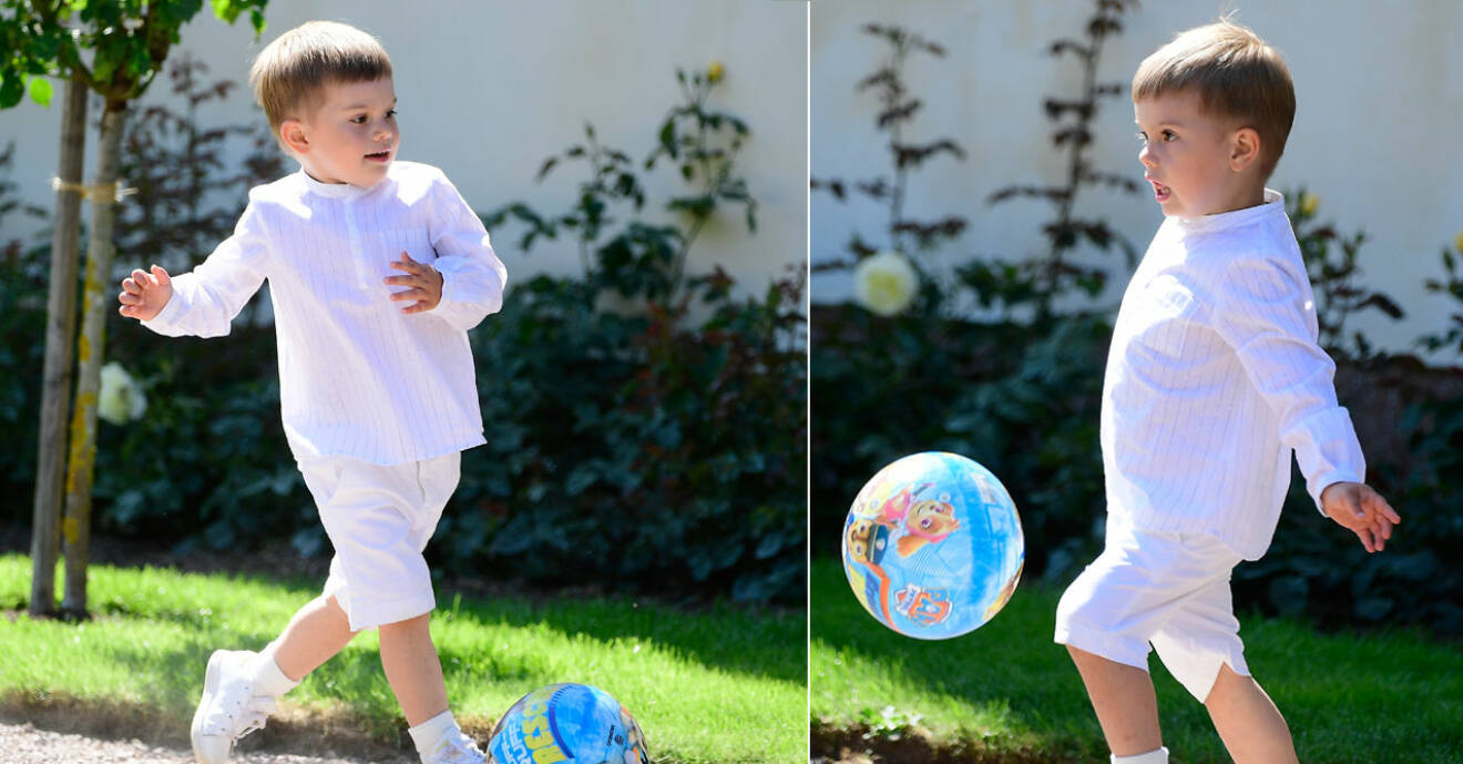 prins ocar spelar fotboll på victoriadagen