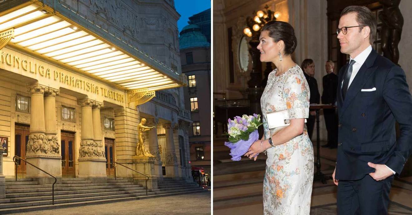 Kronprinsessan Victoria och prins Daniel var på Dramaten privat och såg Linje Lusta.