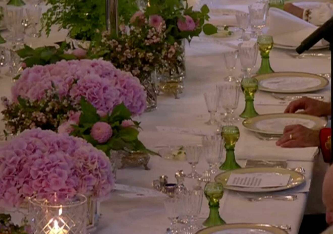Det dukade bordet vid det kungliga konfirmationen i Oslo.