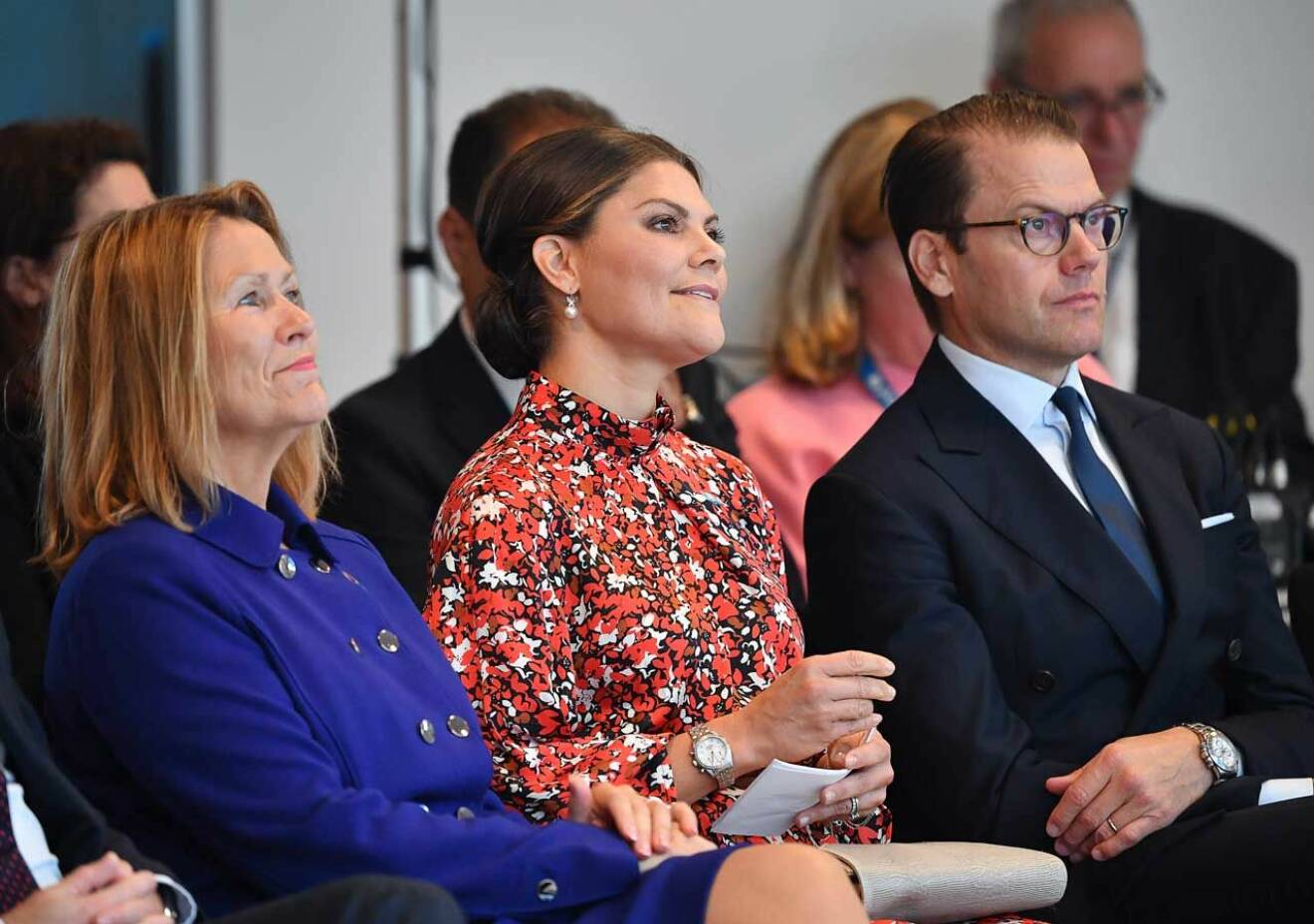 Kronprinsessan Victoria och prins Daniel tillsammans med FN:s Grete Faremo.