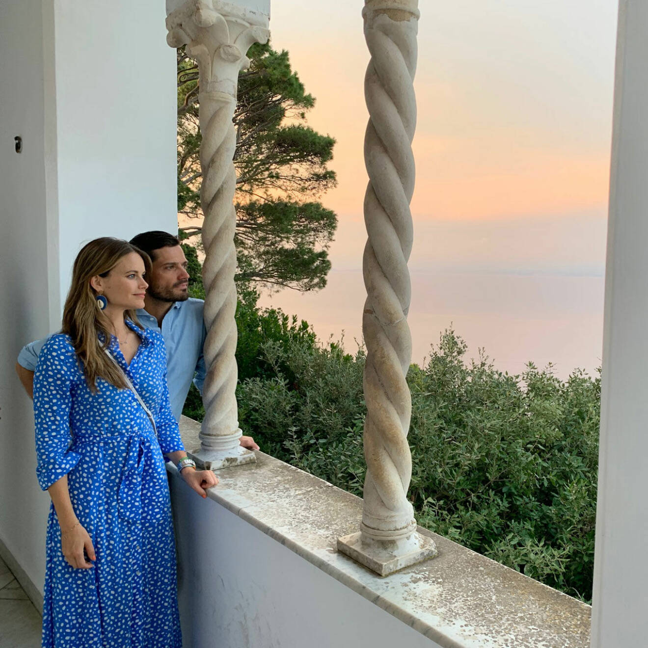 Prinsessa Sofia och prins Carl Philip på Villa San Michele på Capri.