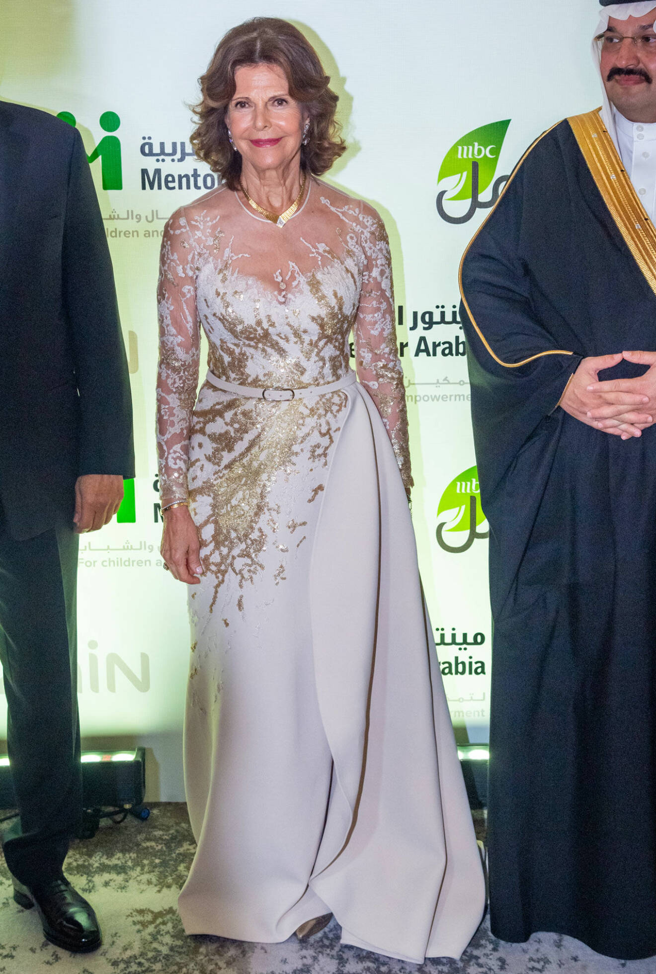 Drottning Silvia i en klänning från Elie Saab.
