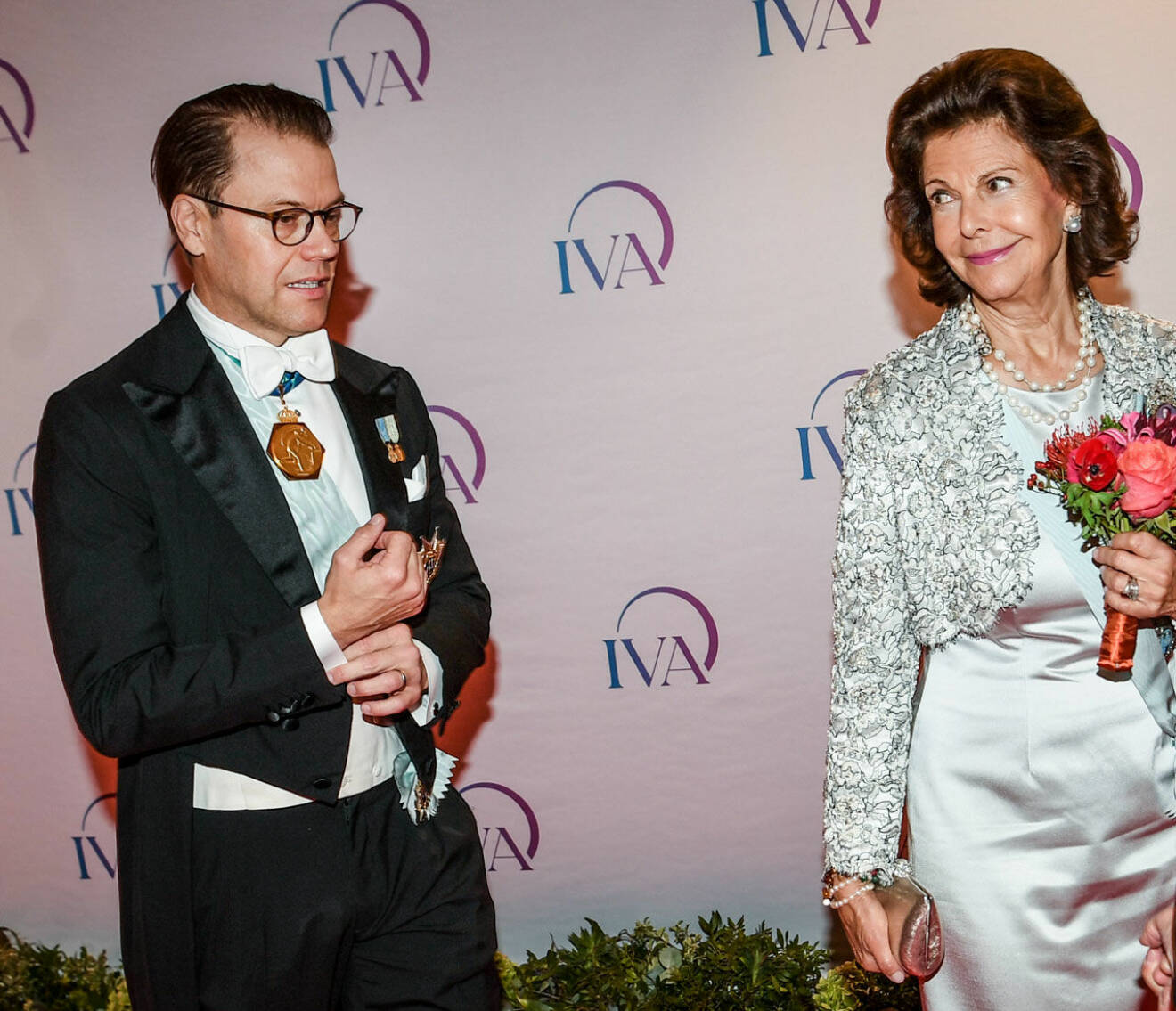 Drottning Silvia och prins Daniel på IVA:s 100-årsfest.