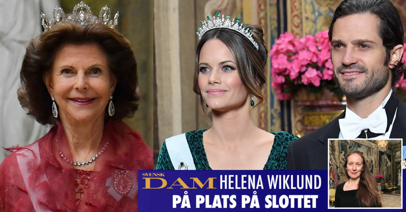 Drottning Silvia, prinsessan Sofia och prins Carl Philip vid kungamiddagen på slottet.