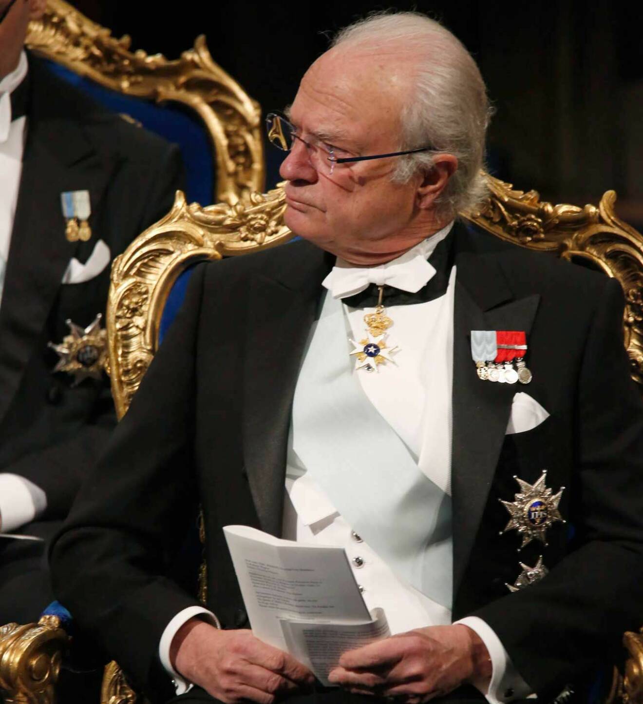 Kungen vid Nobelprisutdelningen i Stockholms Konserthus.