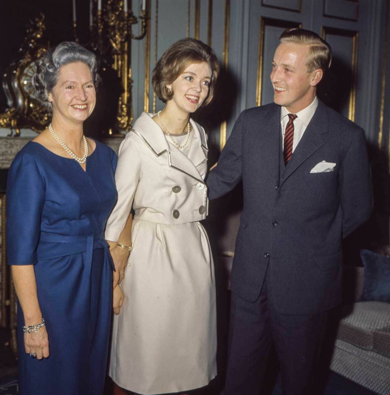 Prinsessan Birgitta och ”Hansi” vid förlovningen på Stockholms slott 1960.