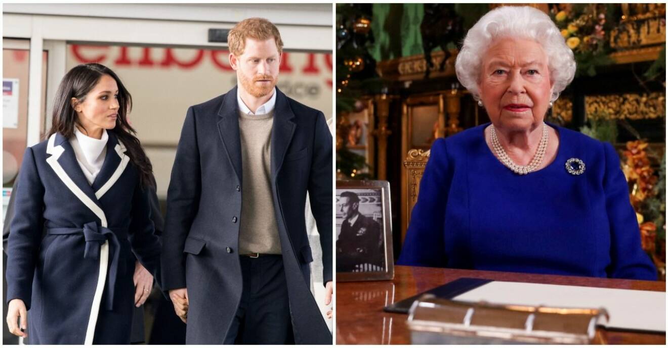 Prins Harry och Meghan fick inte vara med bland fotografierna på drottningens bord.
