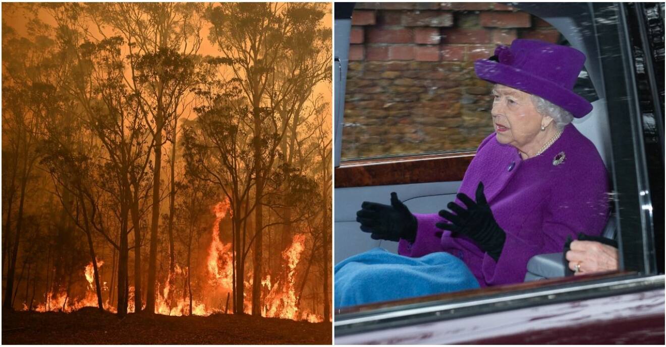 Drottningen är oroad för bränderna i Australien.