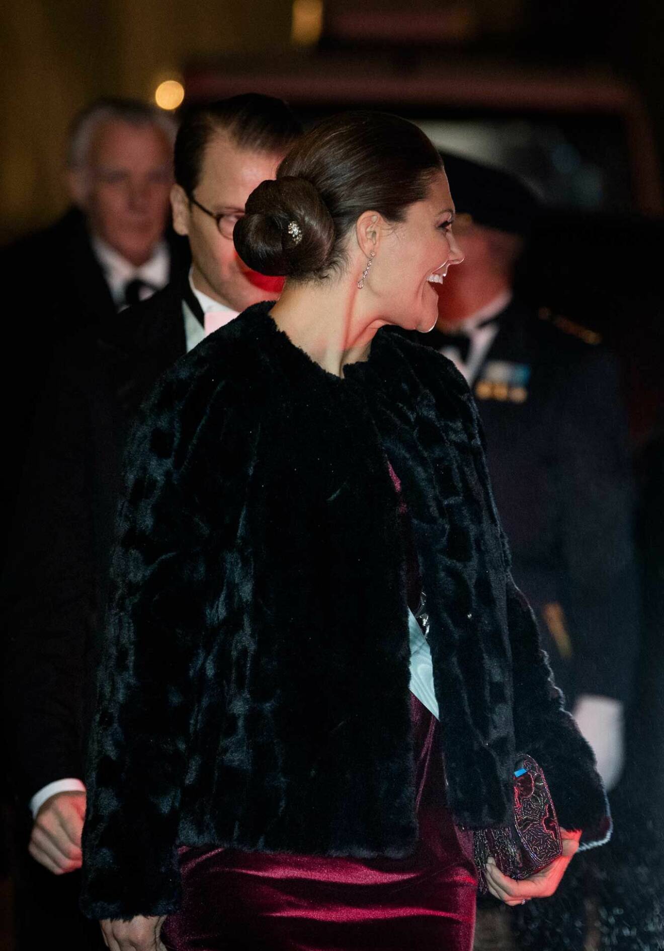 Kronprinsessan Victoria anländer till Svenska Akademiens Högtidssammankomst 2019.