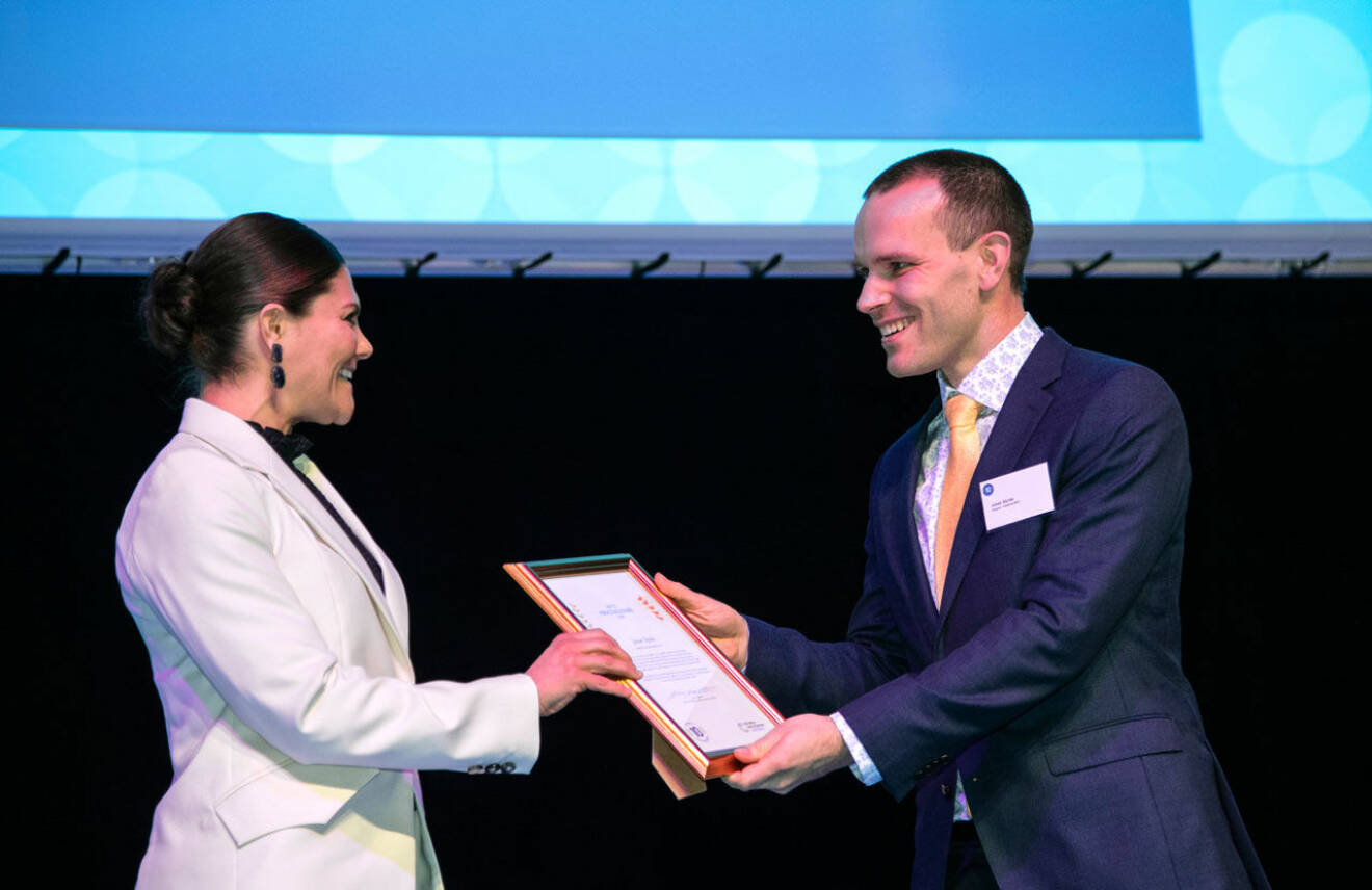 Victoria med Johan Styrke som utsågs till Årets Vårdprocessledare 2020.