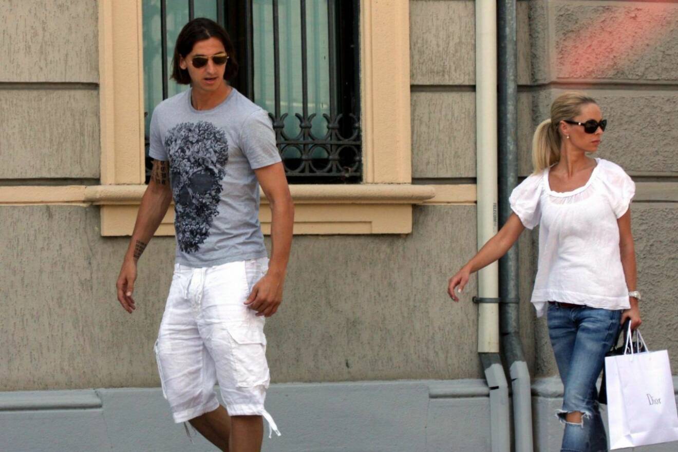 Zlatan och Helena när den förstnämnde spelade i Inter i Milano.