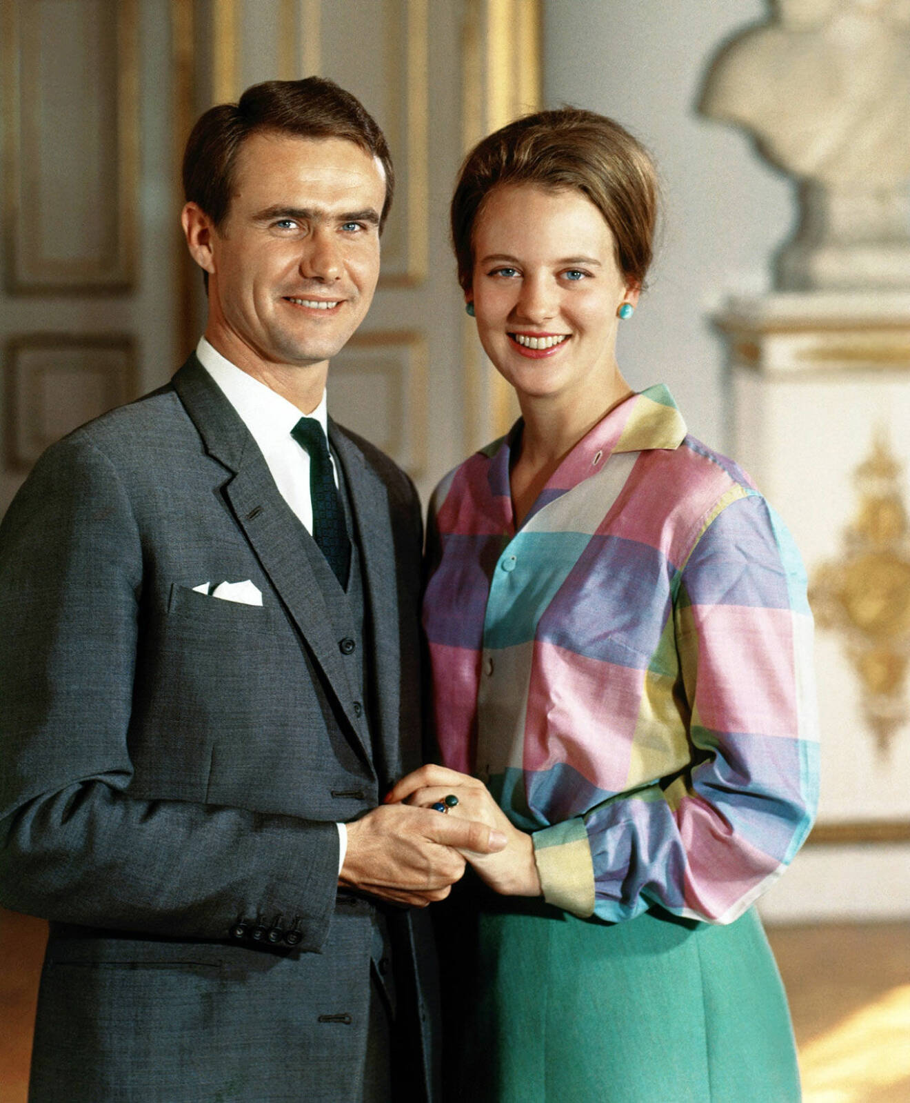 Drottning Margrethe och prins Henrik, nygifta 1967.