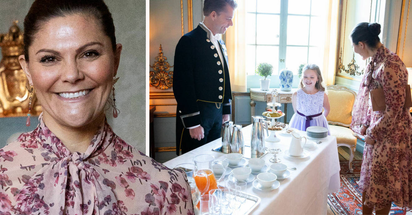 Kronprinsessan Victoria med cancerdrabbade Emilia på slottet genom Min Stora Dag