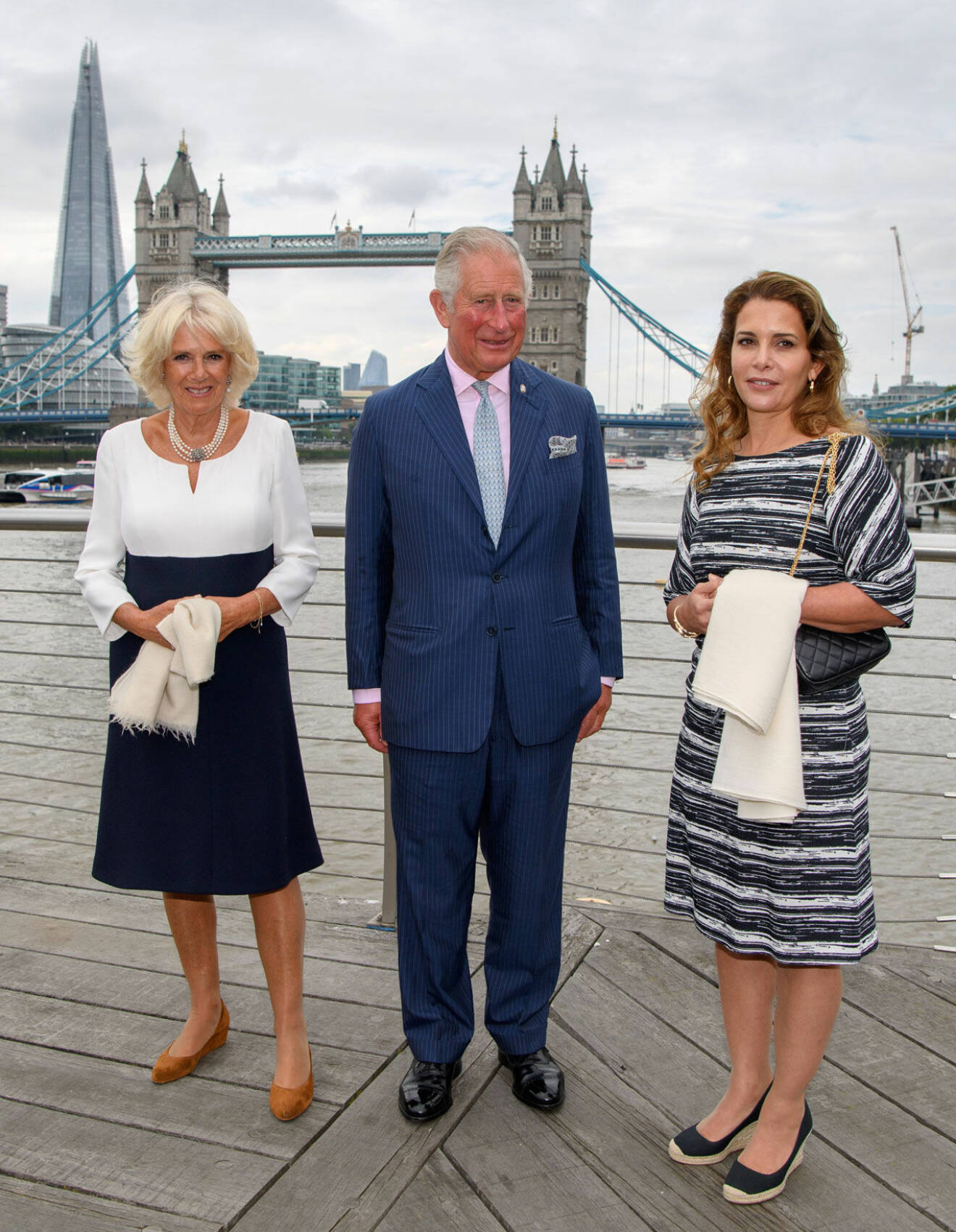 Prinsessan Haya med prins Charles och hans Camilla.