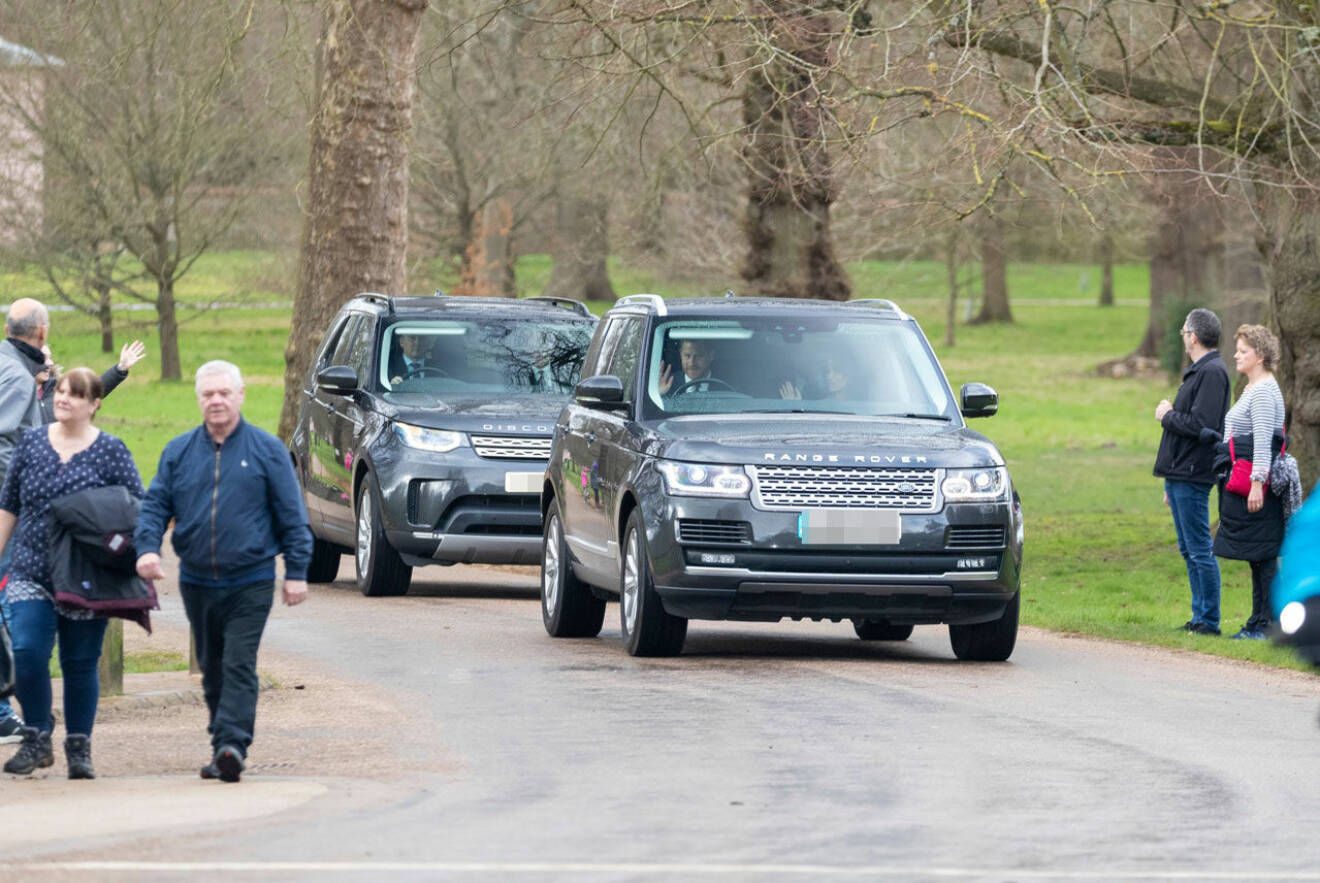Prins Harry och Meghan Markle på väg till kyrkan i Windsor.