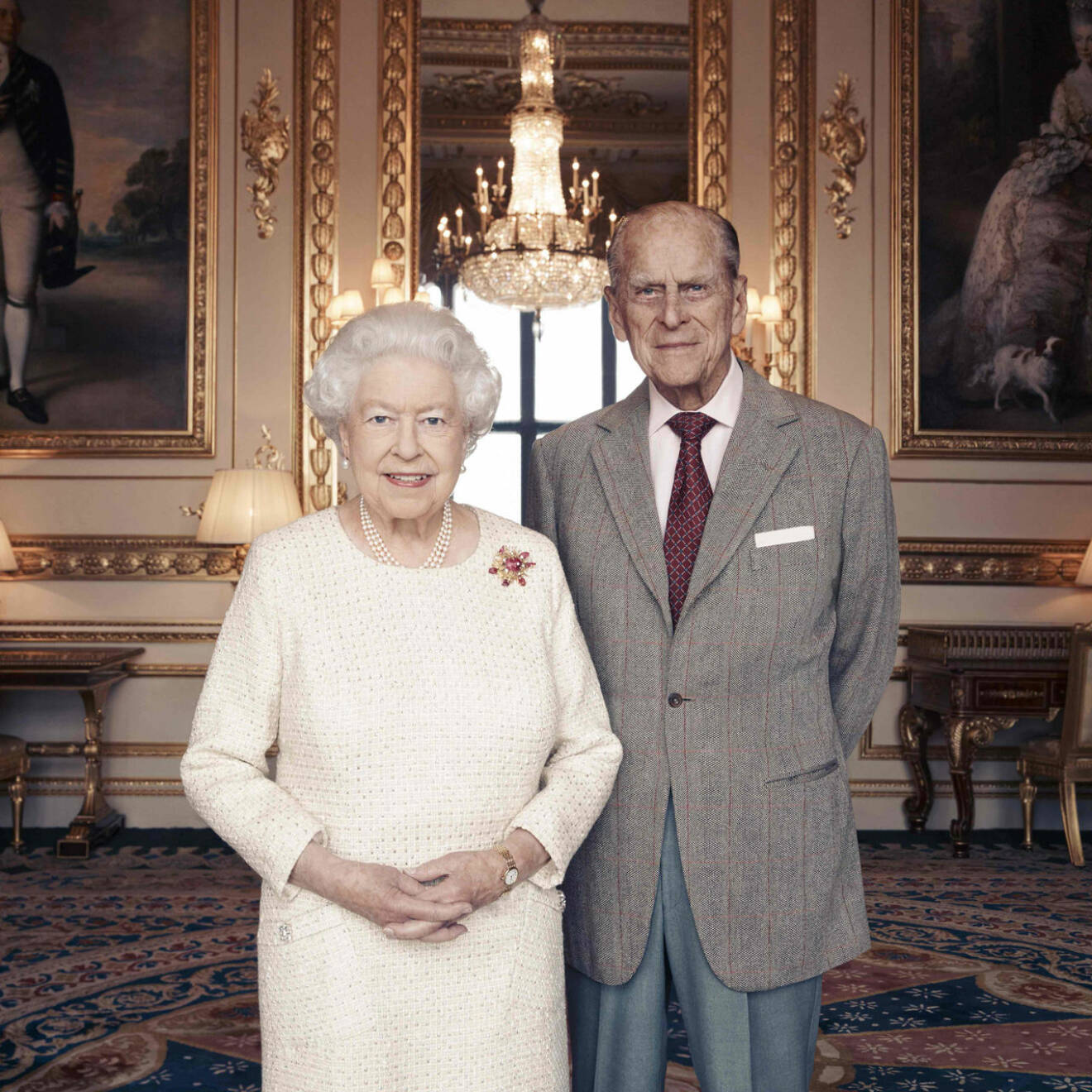 drottning Elizabeth med prins Philip.