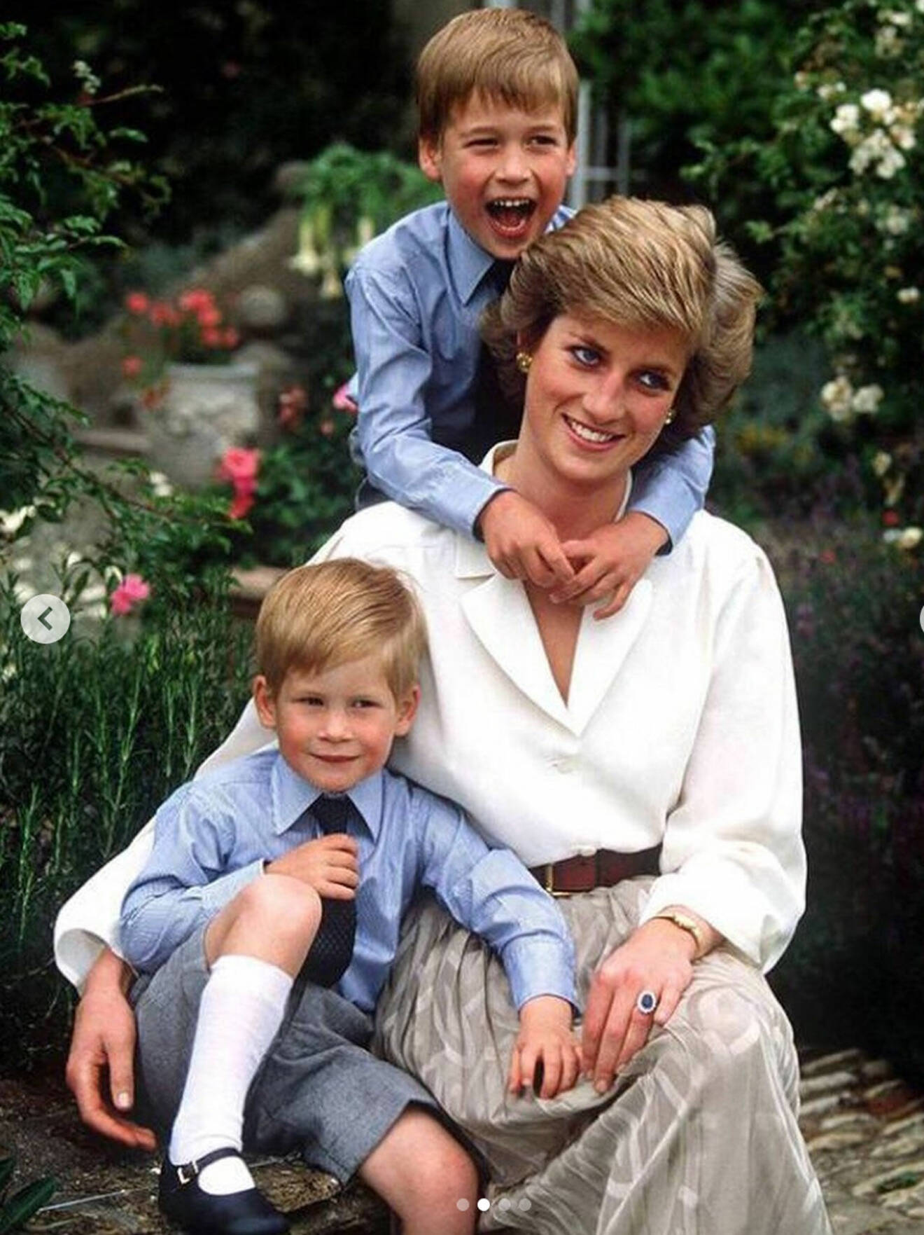Prinsessan Diana med William och Harry