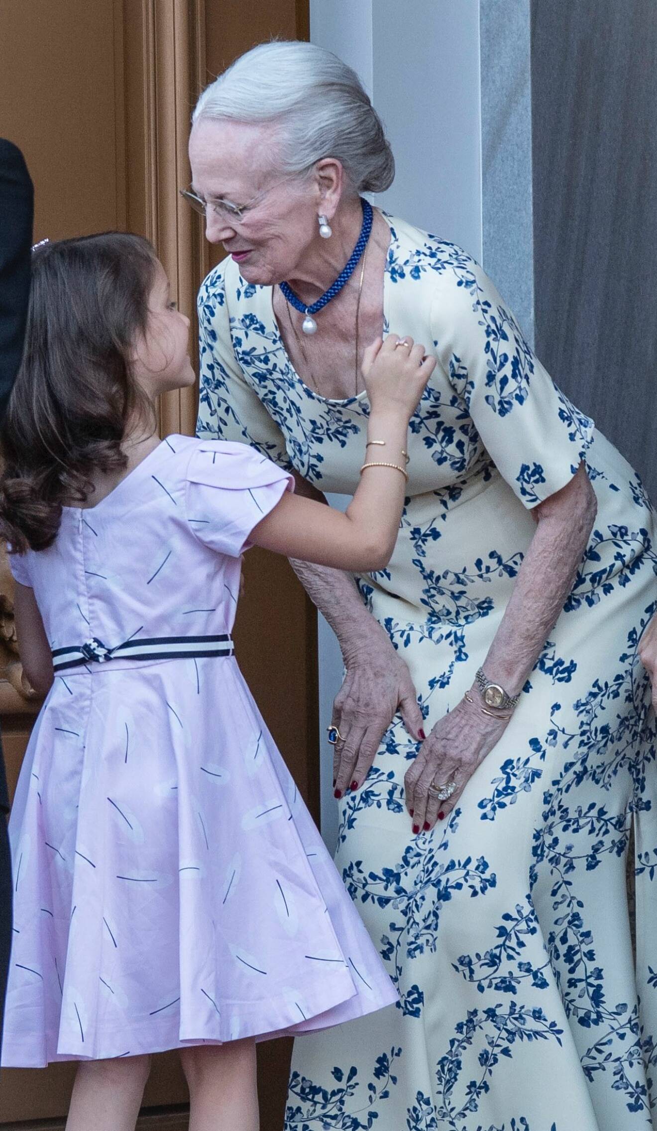 Drottning Margrethe med barnbarnet, prinsessan Athena, 8, 2019. 