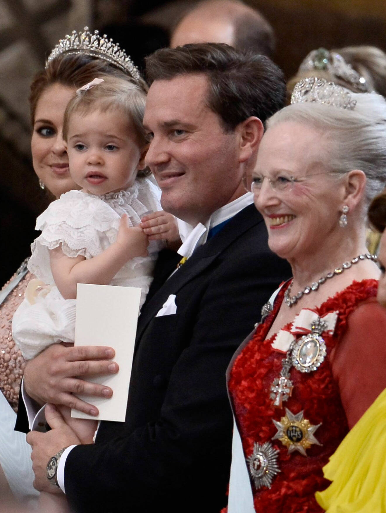 Drottning Margrethe med familjen Bernadotte-O’Neill.