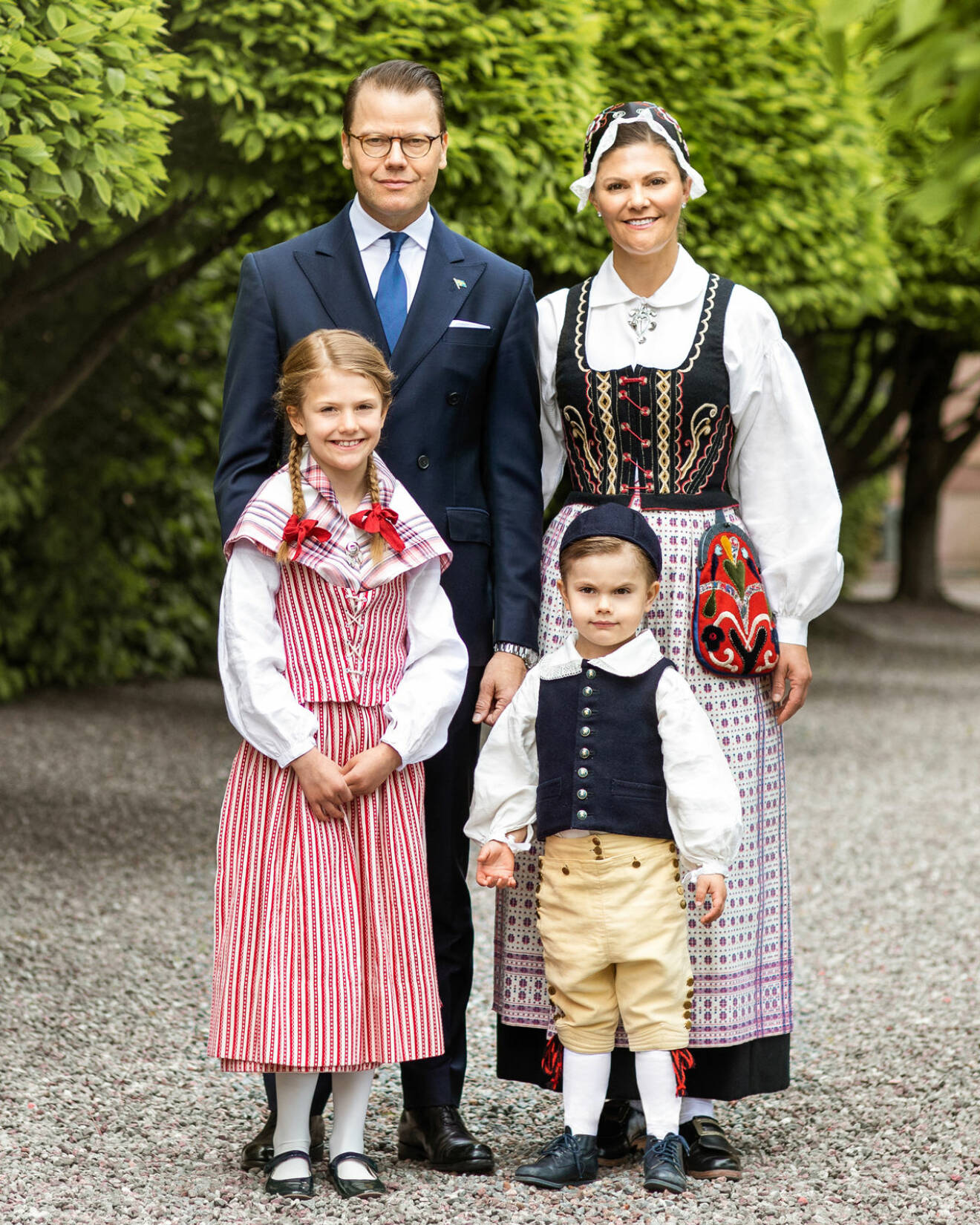Kronprinsessfamiljen inför Nationaldagen 2020.