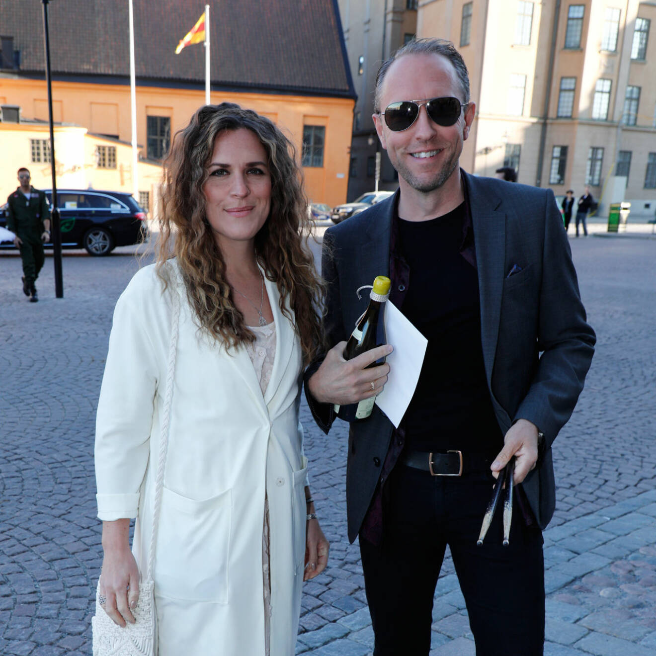 Mattias och Iris Alexandrov Klum på prins Carl Philips 40-årsmaskerad 2019.
