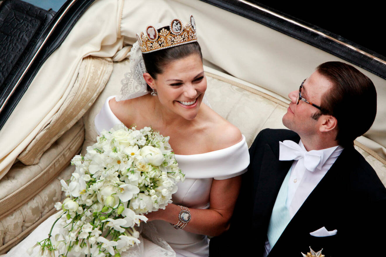 Kronprinsessan Victoria under bröllopet med prins Daniel under 2010. 