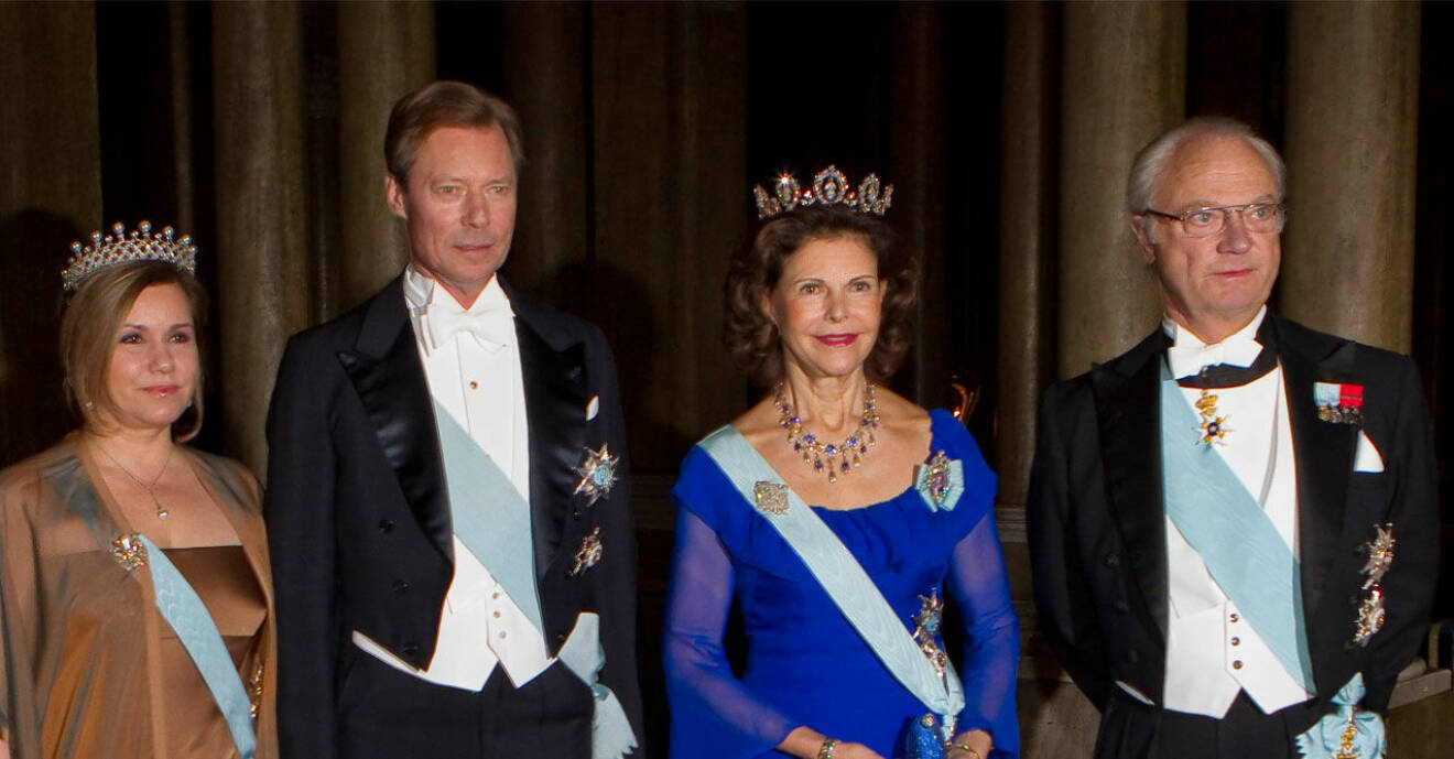 Storhertiginnan Maria Teresa och drottning Silvia och kung Carl Gustaf.