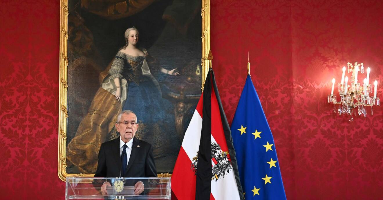 Österrikes statschef förbundspresident Alexander van der Bellen terrordådet i Wien