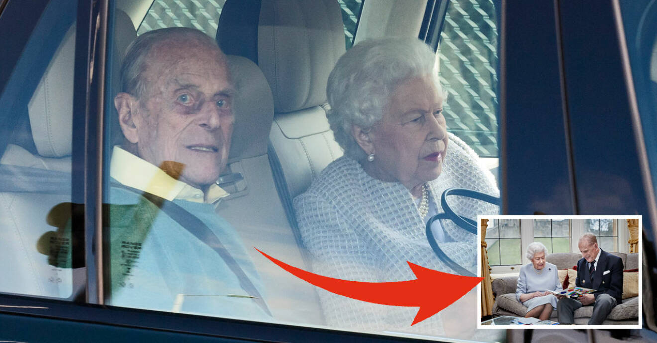 Prins Philip Drottning Elizabeth i bilen