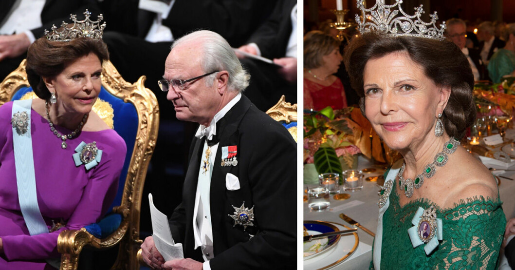 Här visar drottningen upp årets Nobelklänning – se nya bilden