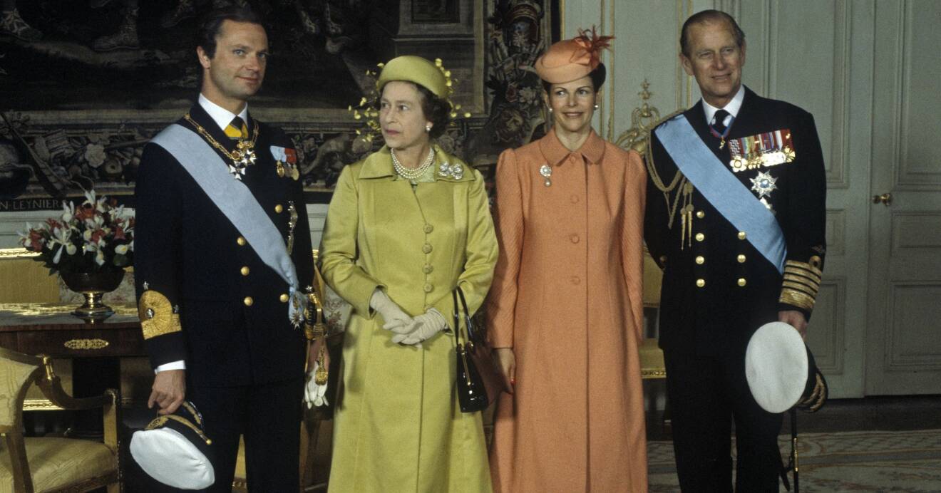 Kung Carl Gustaf, drottning Elizabeth, drottning Silvia och prins Philip