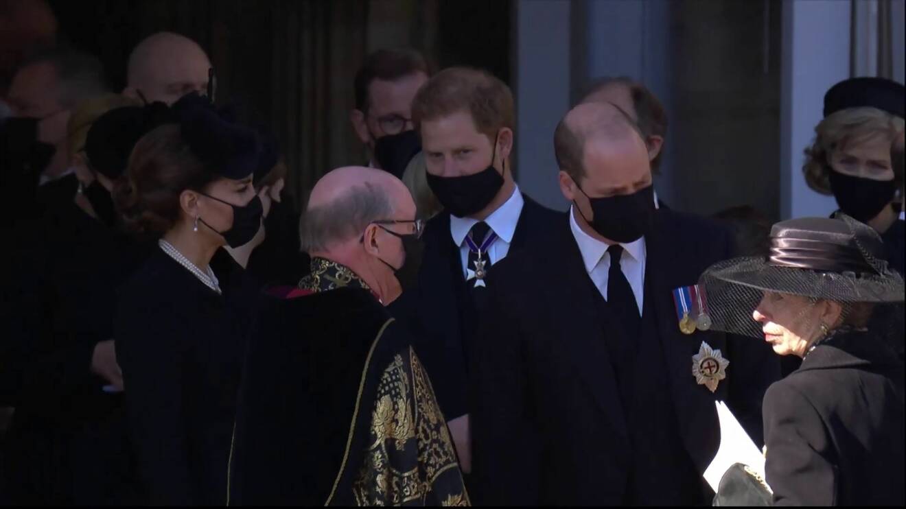 Prins Harry Prins William Kate träffades efter prins Philips begravning