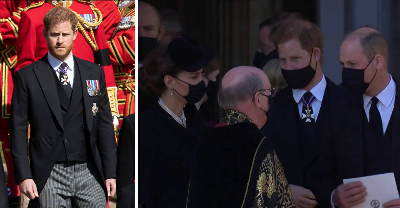 Prins Harry Prins William tillsammans på prins Philips begravning