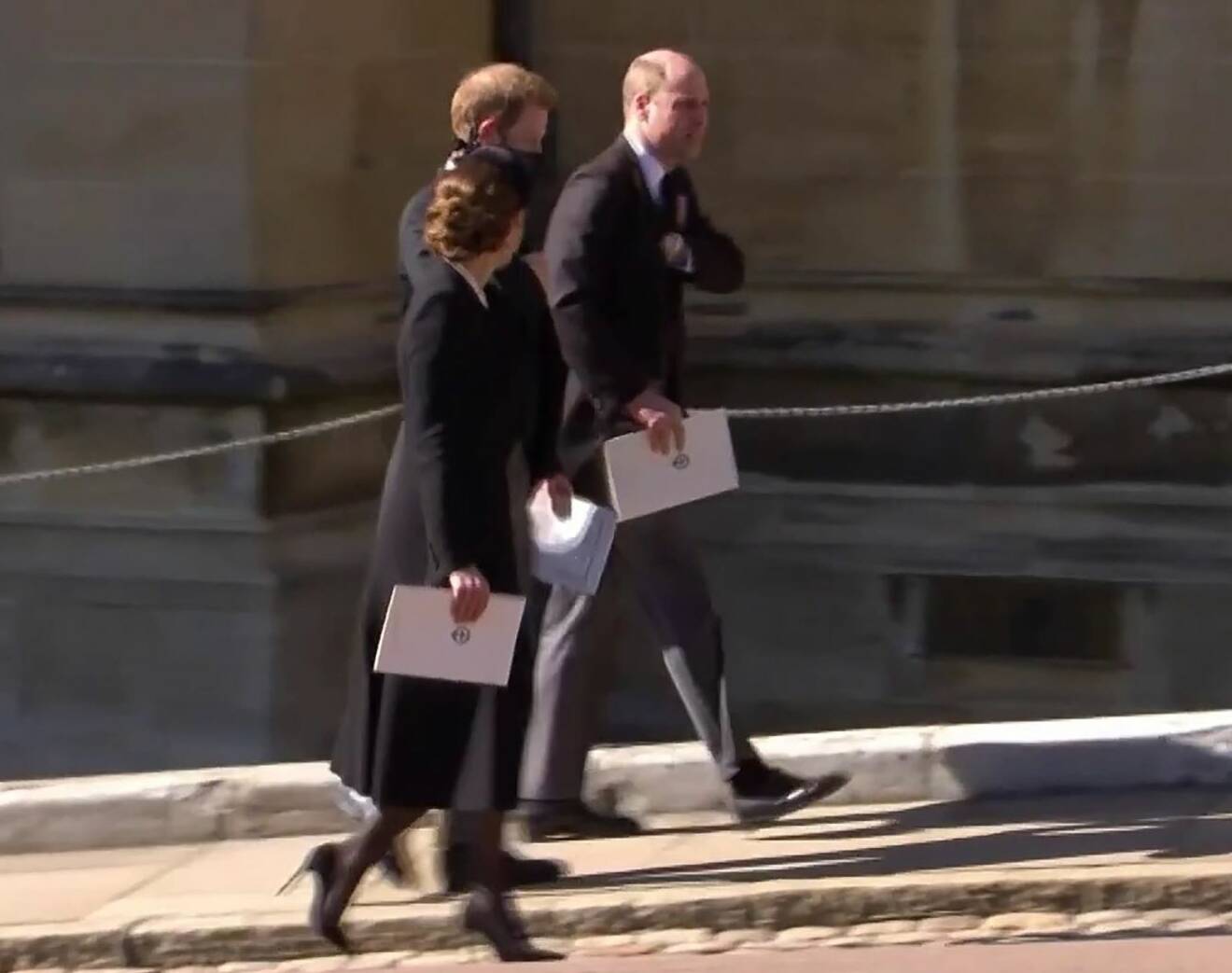 Prins William Prins Harry Hertiginnan Catherine Kate efter prins Philips begravning