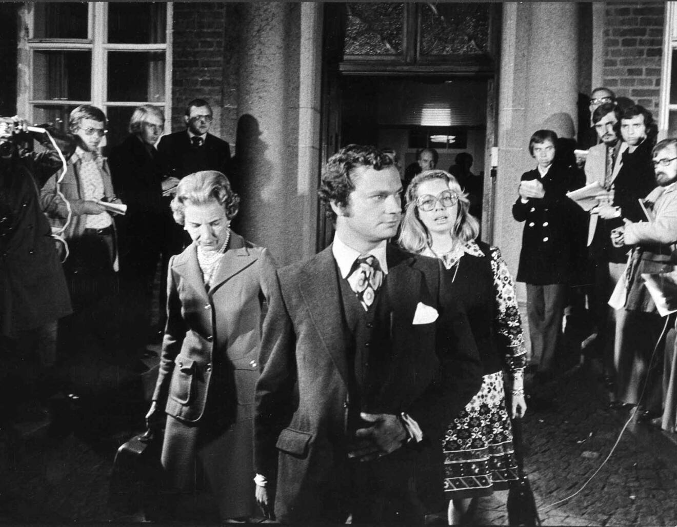 Kungen Drottning Ingrid Prinsessan Christina Helsingborgs lasarett 15 september 1973 Gamle kungen död