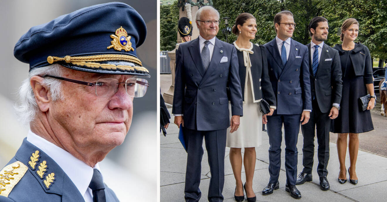 Kung Carl Gustaf, kronprinsessan Victoria, prins Daniel, prins Carl Philip och prinsessan Madeleine