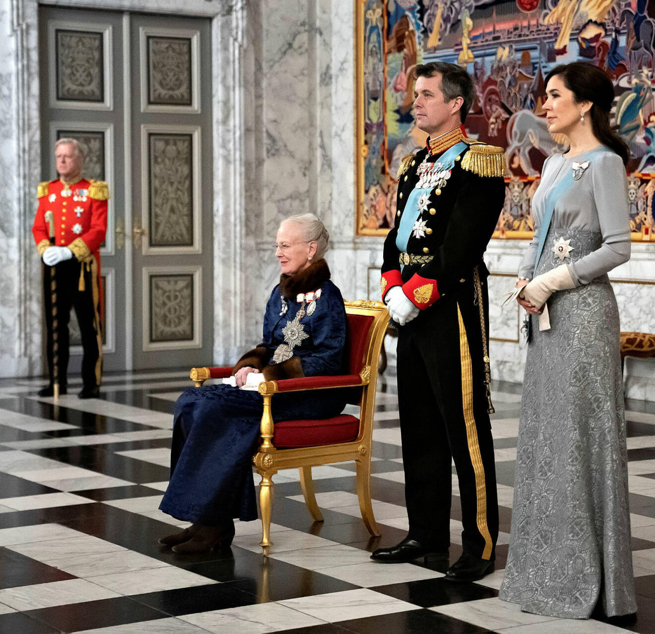 Drottning Margrethe Kronprins Frederik Kronprinsessan Mary